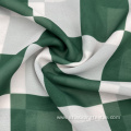 Professionally Cut Green White Plaid Pure Polyester Fabric